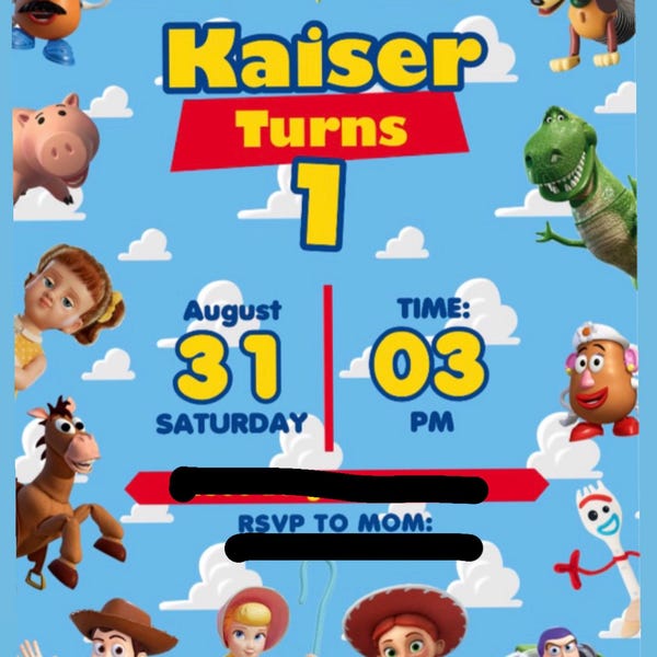 Toy Story Invitation, Toy Story Digital Invitation, Toy Story Printable ...