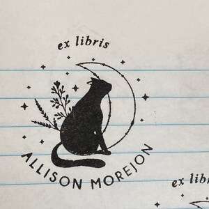 Personalized Ex Libris Stamp Custom photosensitive cat ink stamp for  EXLIBRIS book Self Inking for invitation address stamp