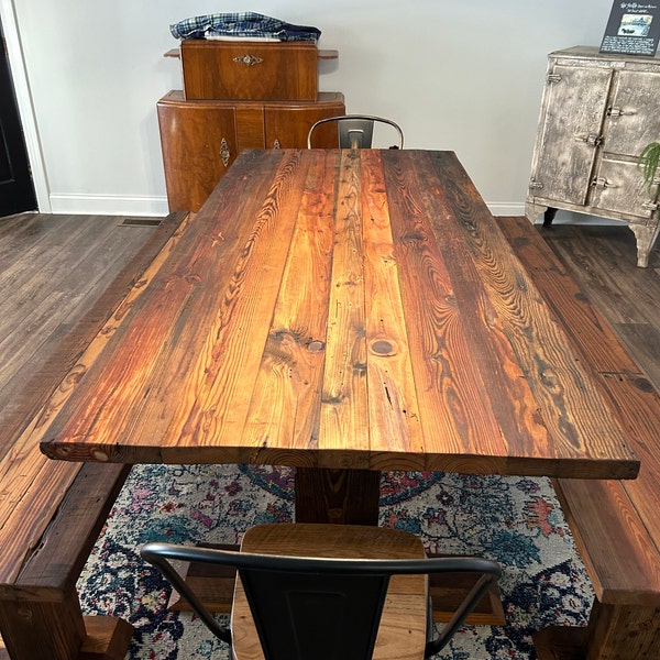 Reclaimed Timber Harvest Table - Etsy