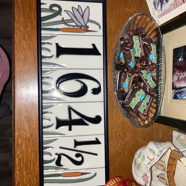 Dragonfly House Numbers Set - Address Ceramic Tiles Framed Set - Etsy