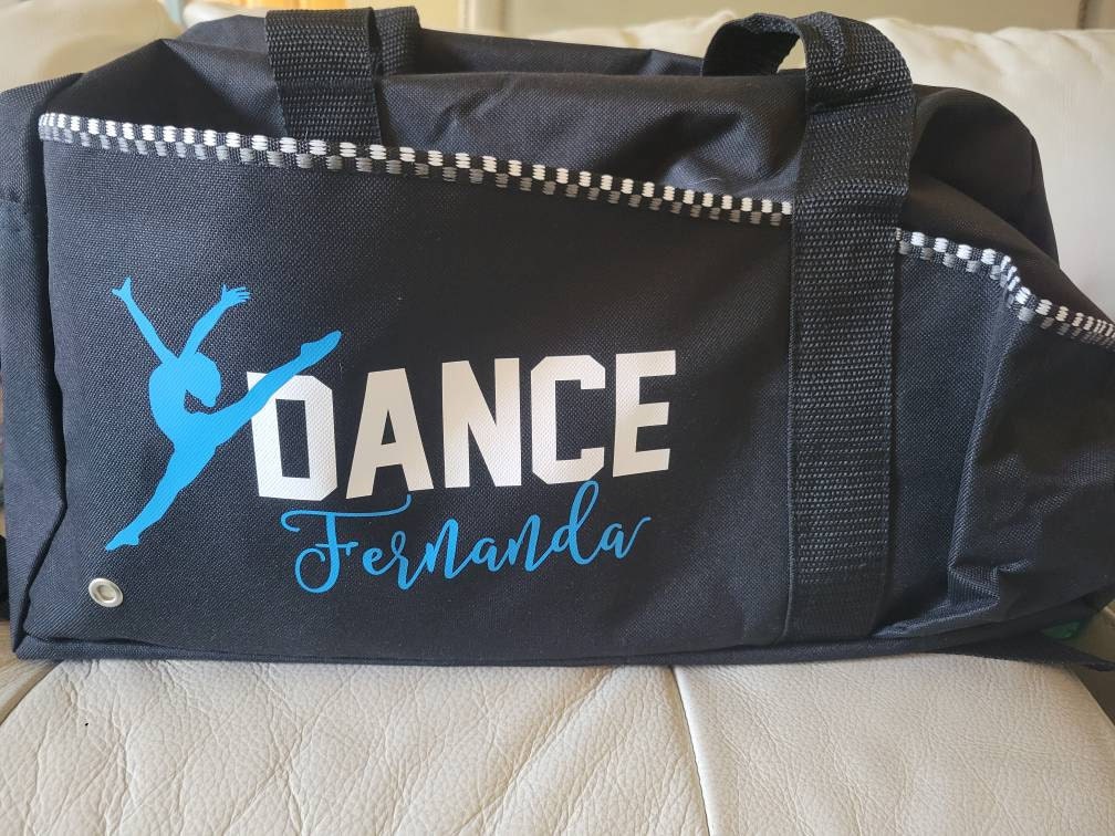 Personalized Dance Bag, Dance Bag, Custom Duffle Bag, Gray Duffle Bag, Black Duffle Bag, Dancer Gift, Sports Bag, Dancer Coach Gift