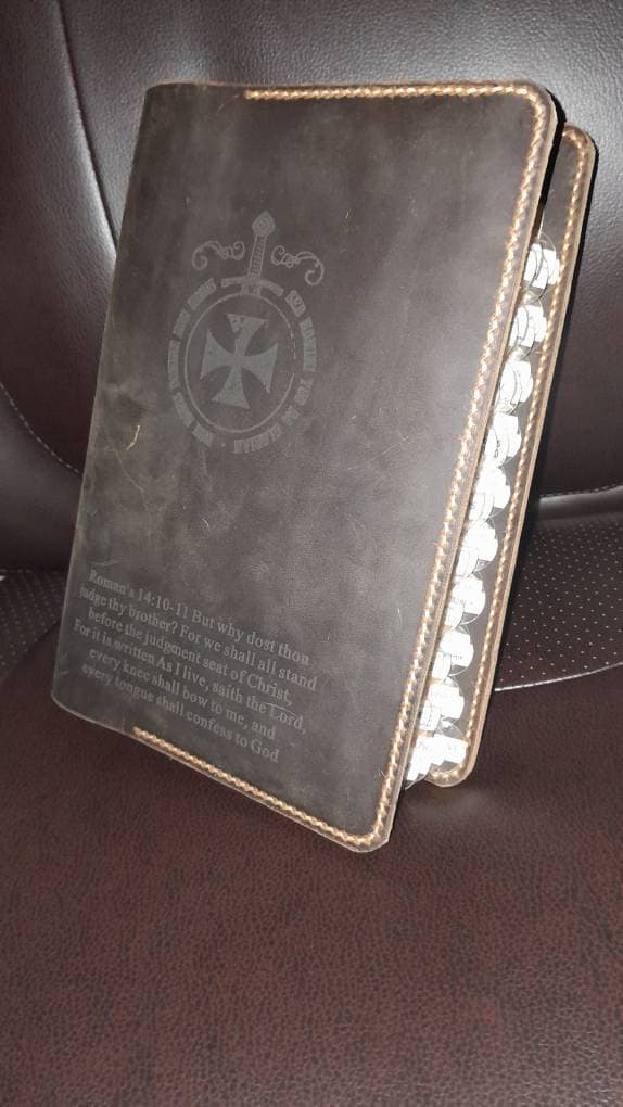 Personalized Leather cover for bible KJV , Custom leather holy bible book case cover christian gifts for men women Z04-LBBC05S