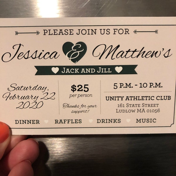 Jack and Jill Tickets - Buck and Doe - Stag and Doe Raffle Tickets ...