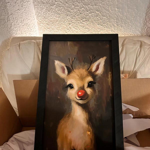Rudolph [framed Print] Cute Reindeer Decor | Whimsical Christmas ...