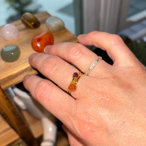 Customer photo from Alexis, Mini Raw Carnelian Stone Ring, Dainty Raw Gemstone Ring