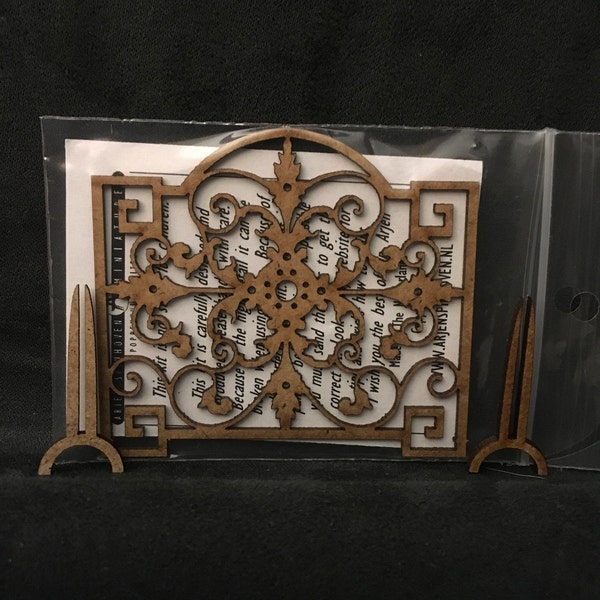 Dollhouse Miniature Brass Firescreen - 1:12 Scale Fireplace Accessory, 2.5" Tall X 3" Wide