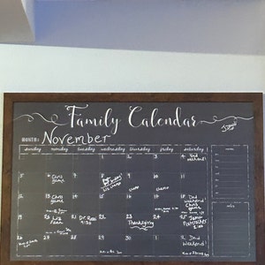 Family Chalkboard Calendar , Landscape 36 X 24 Chalkboard Dry Erase  Calendar 3632 