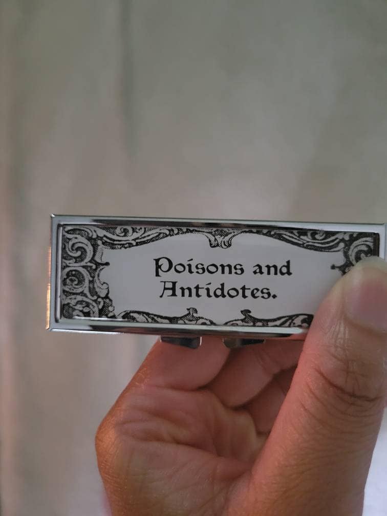 Poisons and Antidotes Pill Box -  SteamPunk, Gothic, Curious, Strange and Unusual, Gifts, Trinket Box, Pill Case, Pill Holder, Travel Size