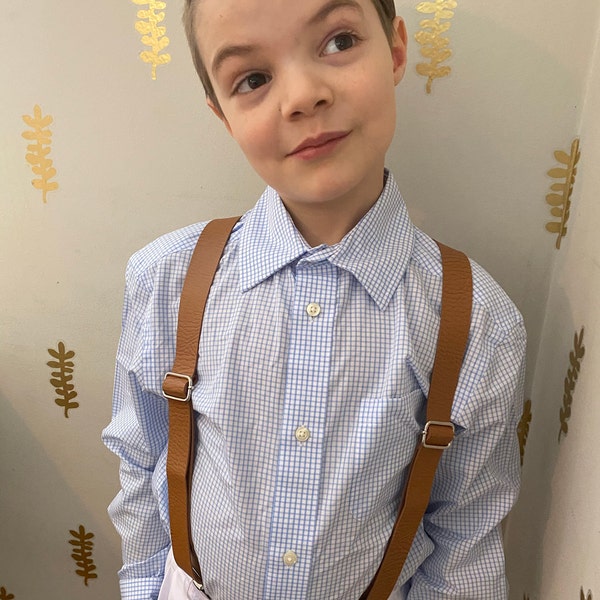 Sage Green Men's Suspenders With Brown Loops - Foto 2