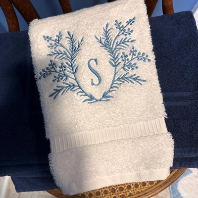 Embroidered Bath Hand Towel, Monogrammed Hand Towel, Beach Bath Decor ...