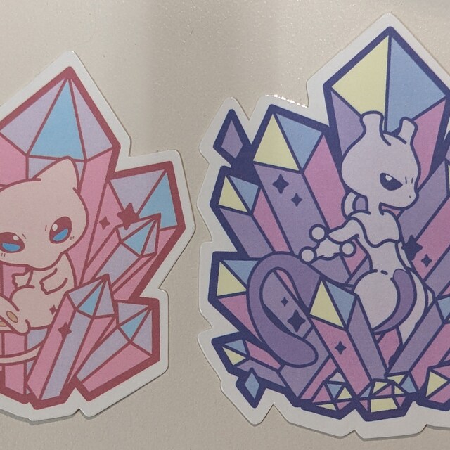かわいいクリスタルミュウとミュウツーのポケモンステッカー - Etsy 日本