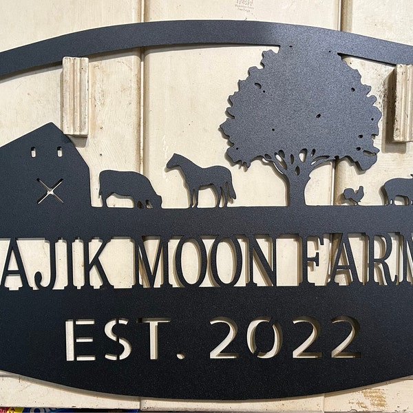 Custom Farmhouse Sign, Personalized Metal Sign Customized Outdoor, Farm ...