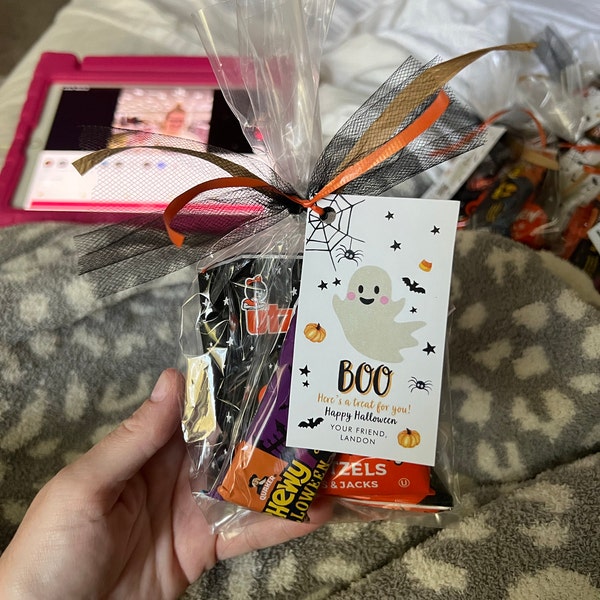 Editable Halloween Favor Tags Boo Gift Tag Costume Party Trick or Treat ...