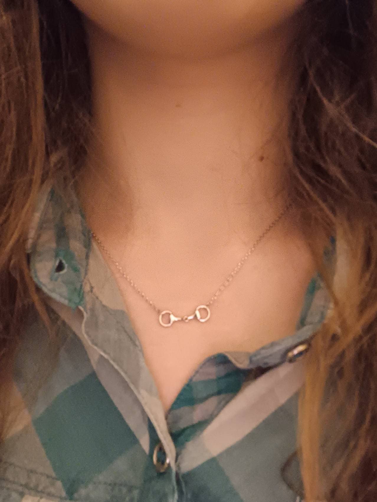 Snaffle Bit Necklace in Sterling Silver, Silver or Gold, Horse Necklace, Horse Charm, Horse Gift, Horse Jewellery