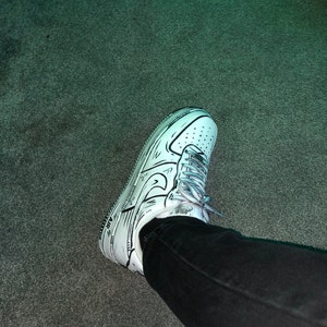 Custom Air Jordan 1 Mid Hand Painted Nike Custom Sneakers | Etsy