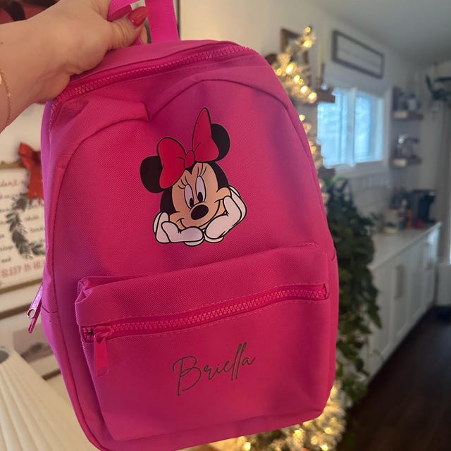 For Children Personalised Pink Minnie Backpack Mouse ANY NAME