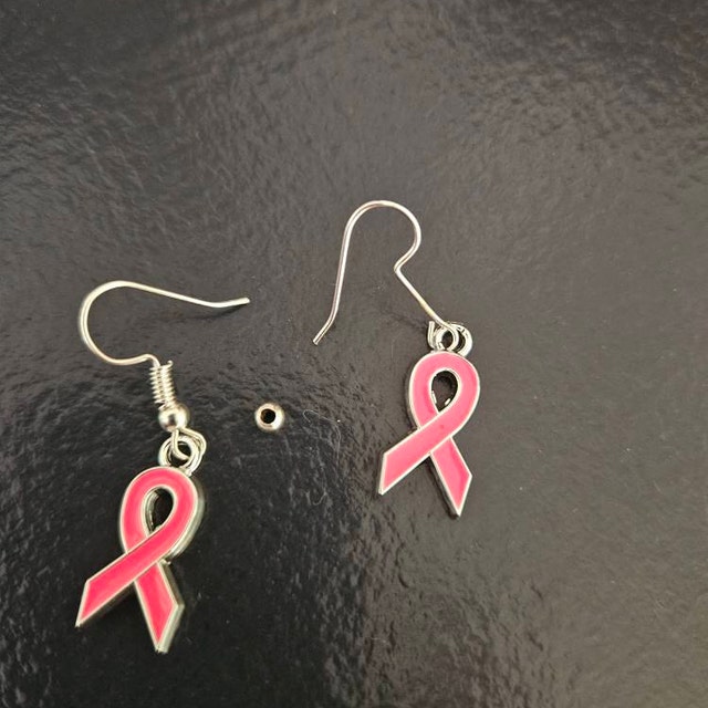 Boucles d'oreilles Ruban rose cancer du sein