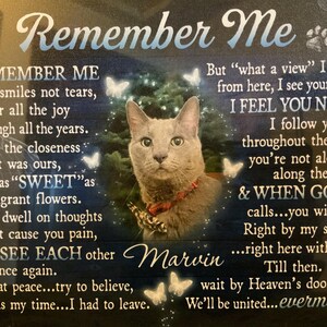 Personalized Cat Memorial Canvas Art: Pet Loss Sympathy Gift - Etsy