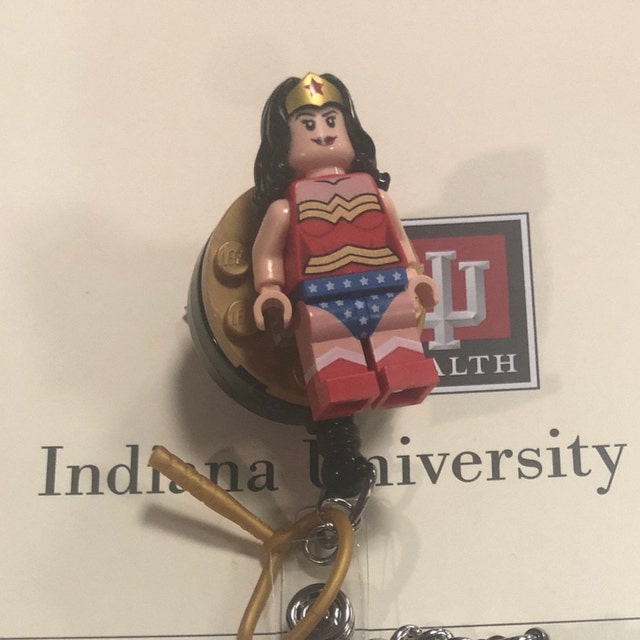 Wonder Woman™ Badge Reel Made With LEGO® Minifigure