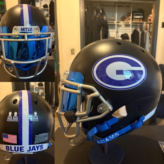 blue jay football helmet Jays Regan Look no further than our BLUEJAYS DTF Transfer American Football Helmet embroidery design