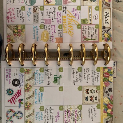 Happy Planner March Monthly Kit, Happy Planner March Printable, Spring ...