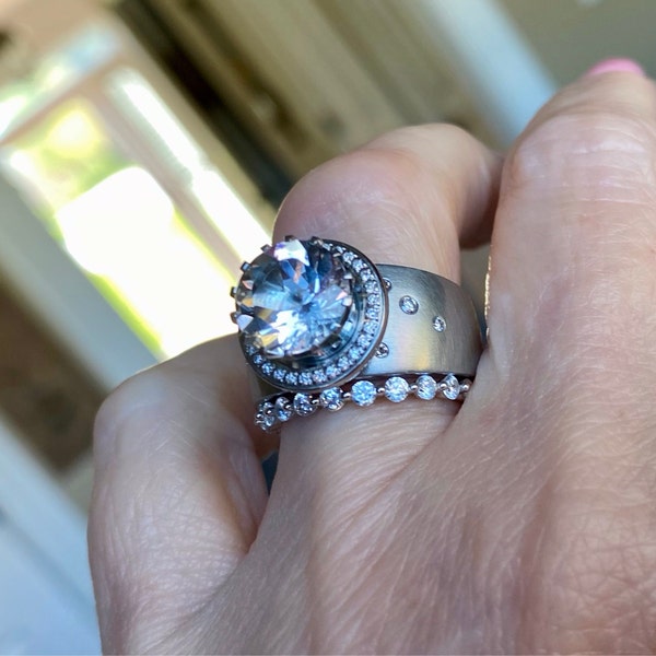 Rhodium Plated CZ Eternity Band