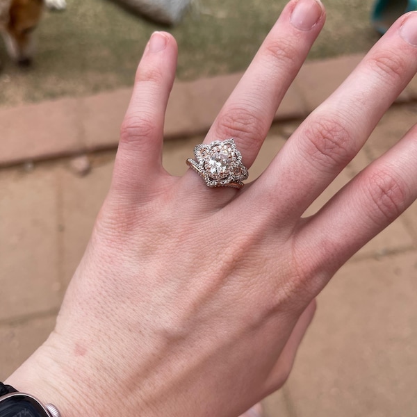 Selena Gomez Inspired Sparkling Diamond Engagement Ring in Sterling