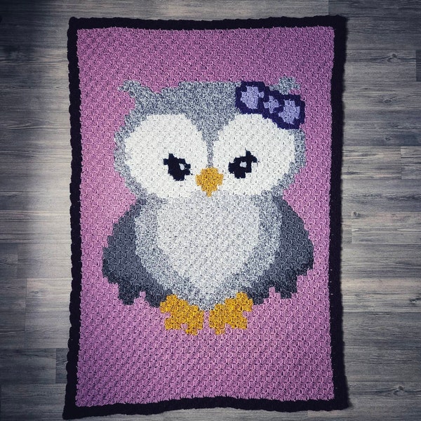 OWL Corner to Corner (c2c) Crochet Baby Blanket Graph Pattern - Etsy