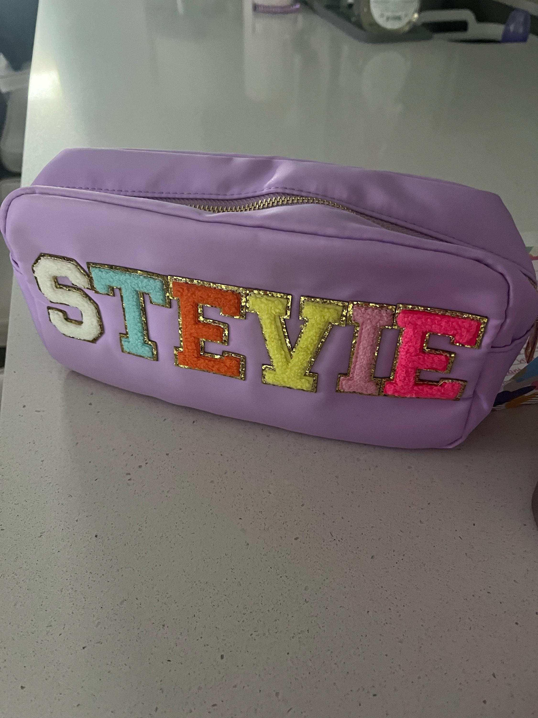 Cosmetic Bag - Makeup bag- Travel Bag- Bag with Patch- Customized Bag- Bridesmaid Gift- graduation gift- college bag- game day