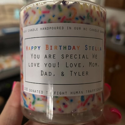 Customizable Happy Birthday Candle Personalize Any Message Sprinkle ...