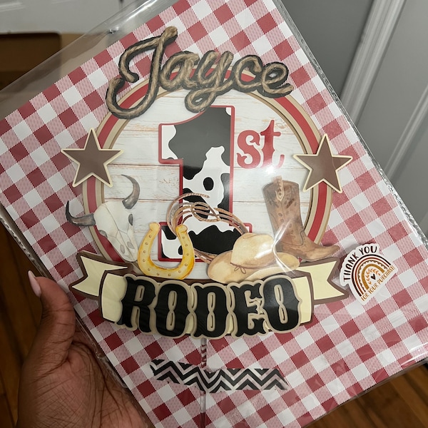1st Rodeo Cake Topper / Cowboy Theme Cake Topper / 1st Birthday ...