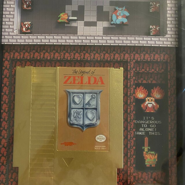 Legend of Zelda NES Shadowbox Wall Art Title Screen 