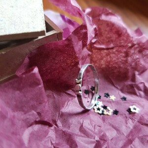moon phases minimal ring pinky ring hand forged unique dainty ring simple silver ring nature ring designs Crescent moon eye ring
