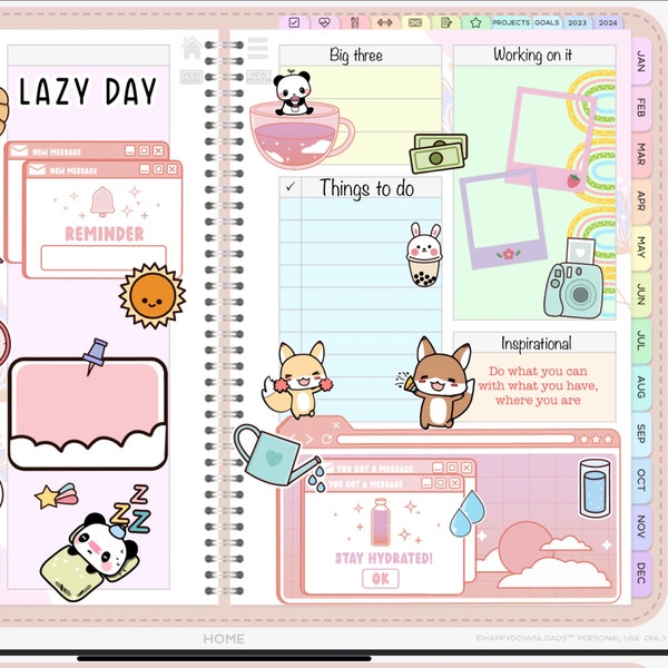 Cute Digital Sticker Pack |kawaii Goodnotes Stickers | Panda Stickers ...