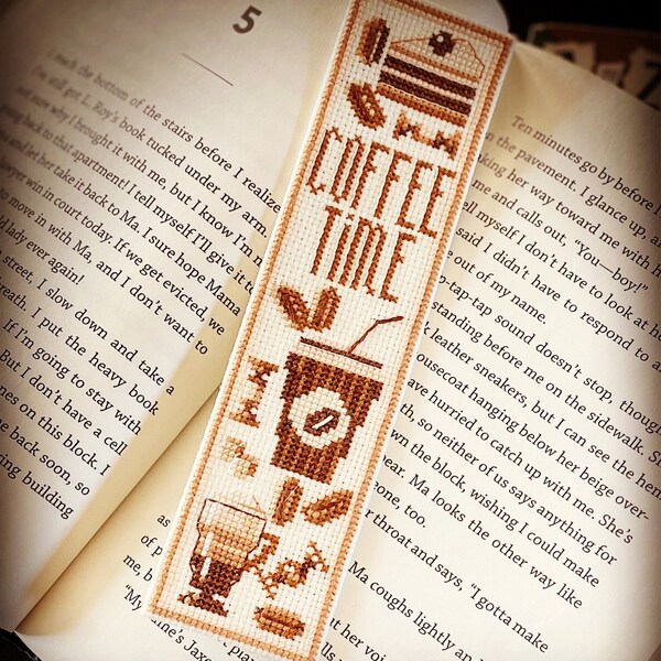 Bookmark Coffee Time Cross Stitch Pattern Digital PDF Handmade Bookmark ...