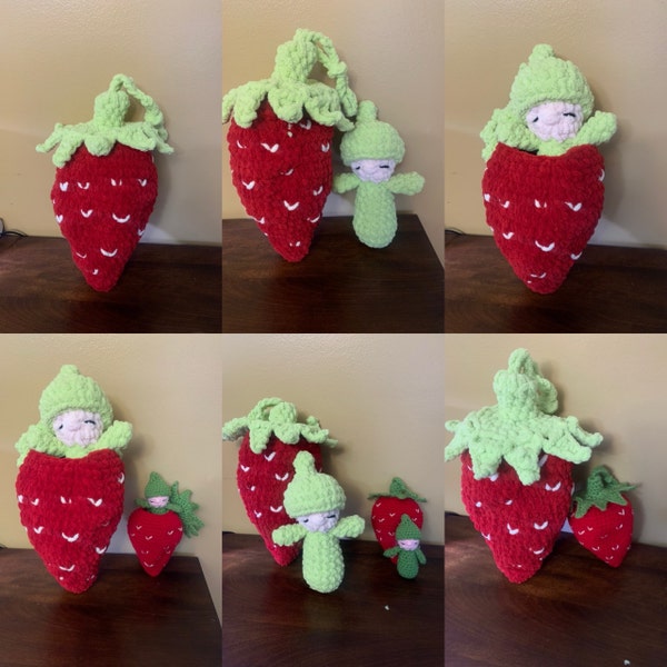 Strawberry Pocket Pal Crochet Pattern - Etsy