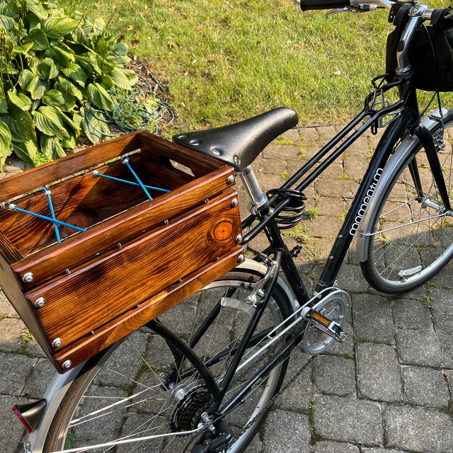 Rear Wooden Bike Crate Basket Rear Bicycle Crate Rear Bike Wooden