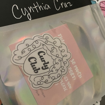 Curly Club Sticker, Clear Sticker, Curly Girl Sticker, Sticker for ...