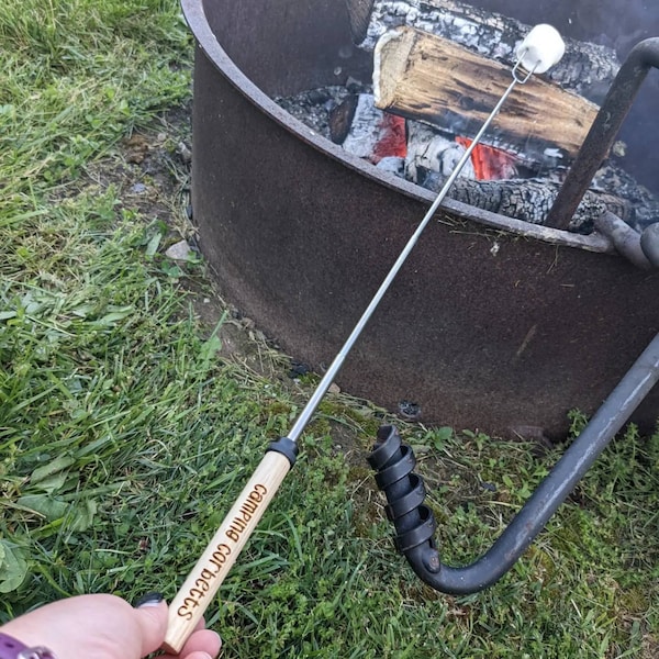 Roaster Tools Telescoping Marshmallow Roasting Sticks, Personalized Wooden Handle ...