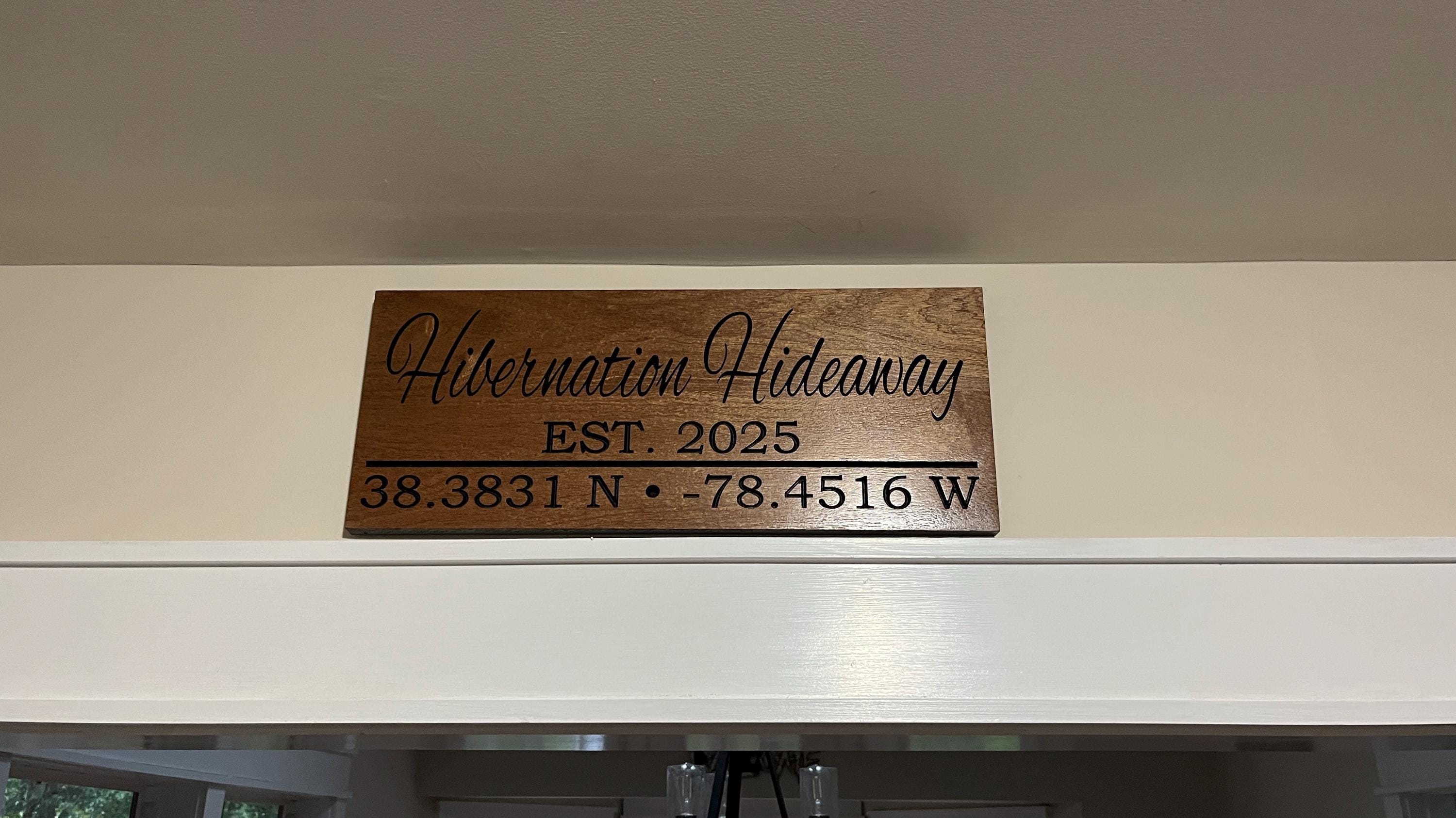 Personalized Latitude Wooden Sign: Hand Crafted Rustic Decor