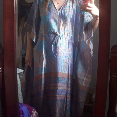 Tye Dye Kaftan Dress Grey