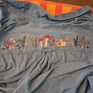 トップス Needles Denim Vest Mushroom Embroidery Mushroom Pocket- Embroidery PDF & Pattern - Etsy Canada