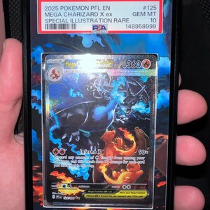 【BGS10/3項目10】リザードンex SAR【UVカット展示ケースおまけ付】 メガリザードンX ex SAR PSA TAG Beckett | 鑑定済みカード用拡張