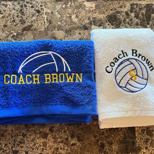 Personalized Volleyball Towel 2 VBST02 // Volleyball Gift // Coach Gift ...