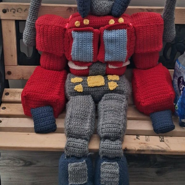 Crochet Transformer Optimus Prime Plush Pattern - Etsy