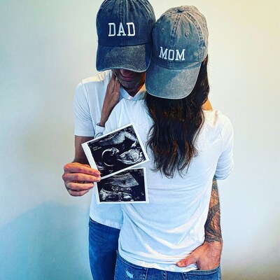 Mom & Dad EMBROIDERED Dad Hat Cap, Pigment Dyed Unstructured Baseball ...