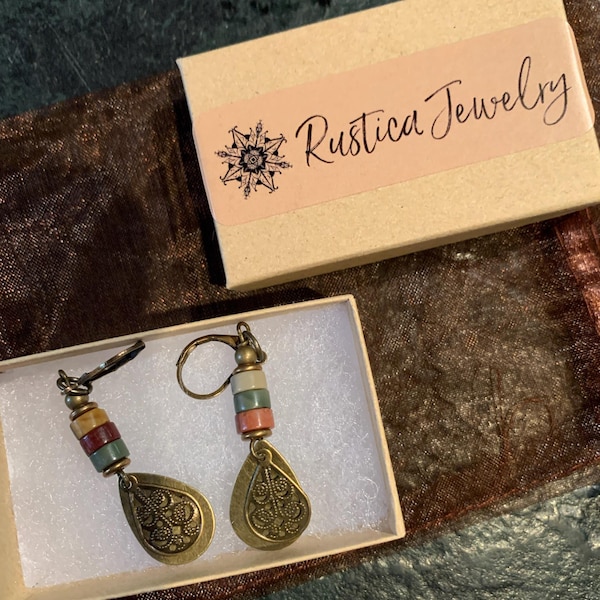•IO• red creek jasper wing + silver earrings