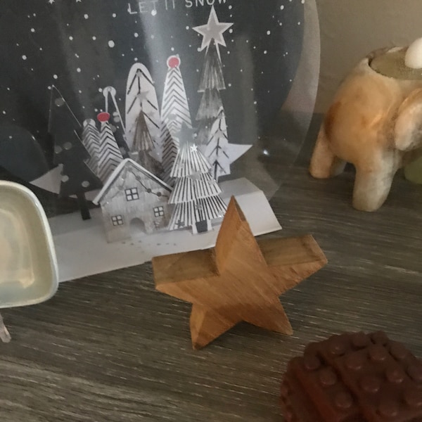 NEW Handmade Hand Cut Free Standing Solid Timber Wooden Star DIY Thick ...