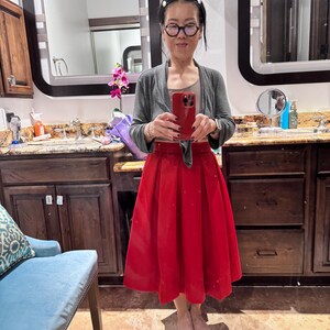 ワンピース LIVIANA CONTI Women Mid Skirts L5SU32 RED Midi Skirt With Pleats / Elegant A Line Womans Skirt