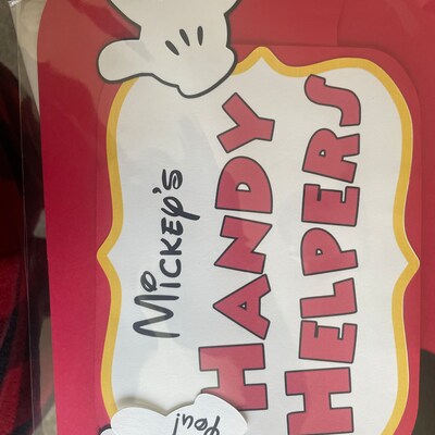 Mickey Mouse Handy Helpers Birthday Sign 5x7, Party Decoration, Mickey ...